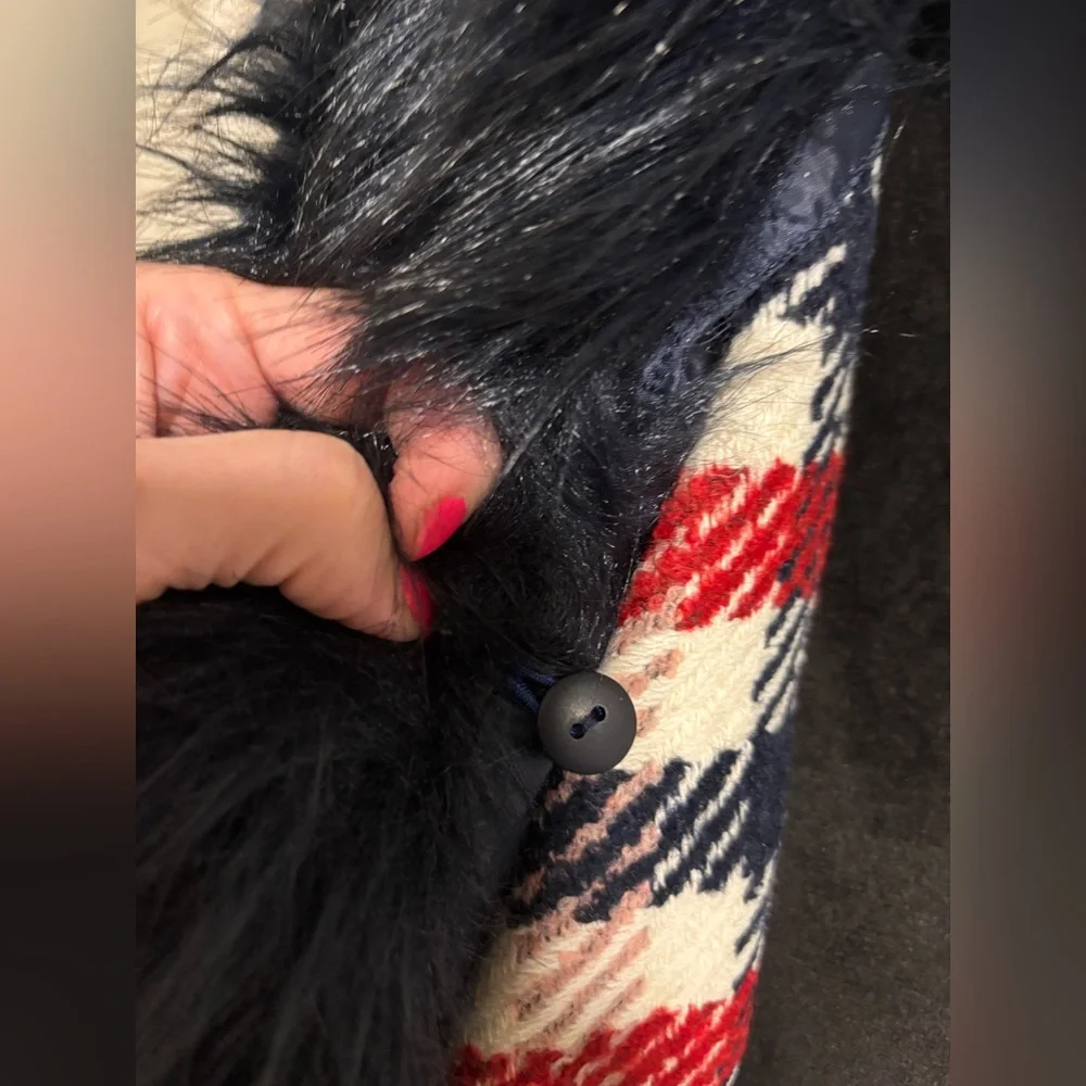 Boden Tweed Wool Blend Coat With Removable Faux Fur Collar - Picture 13 of 16